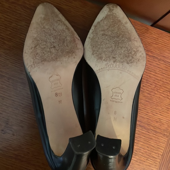 Vintage Sesto Meucci classic black leather semi chunky heel - Picture 4 of 8